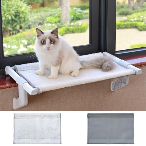 Knopf-Design für einfache Anpassung, Katzen-Fensterstange mit zwei Arten von Stoffbezügen für große Katzen, stabiler Metallrahmen, Katzenfenster-Hängematte für Katzen, Innenliege, Katzenbett, Knopf-Design für einfache Anpassung, Katzen-Fensterstange mit zwei Arten von Stoffbezügen für große Katzen, stabiler Metallrahmen, Katzenfenster-Hängematte für Katzen, Innenliege, Katzenbett, von Doemtio