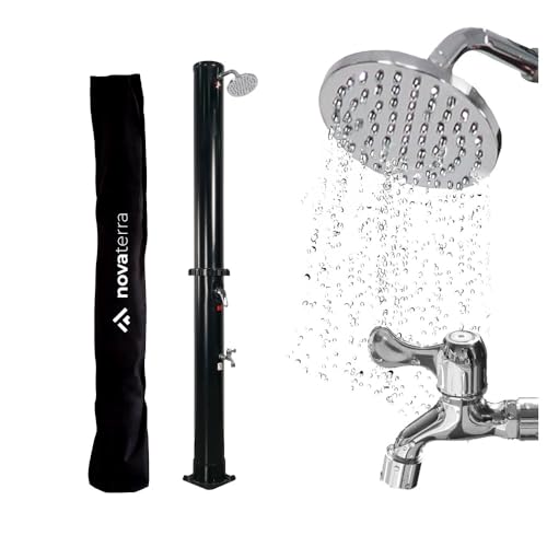 Dönges NovaTerra Solardusche schwarz mit 35L Tank - Gartendusche mit Regenduschkopf, Fußdusche, Schutzhaube & Ablageschale - Duschsystem für Garten & Camping, Wassererwärmung bis 60°C ohne Strom Dönges NovaTerra Solardusche schwarz mit 35L Tank - Gartendusche mit Regenduschkopf, Fußdusche, Schutzhaube & Ablageschale - Duschsystem für Garten & Camping, Wassererwärmung bis 60°C ohne Strom von Dönges