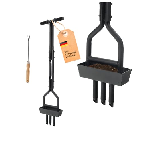 Dönges Rasenlüfter manuell - 3 Zinken aus Stahl + Kernsammelrahmen - Hand-Aerifizierer für Moosreduzierung & bessere Nährstoffaufnahme - 99cm von Dönges