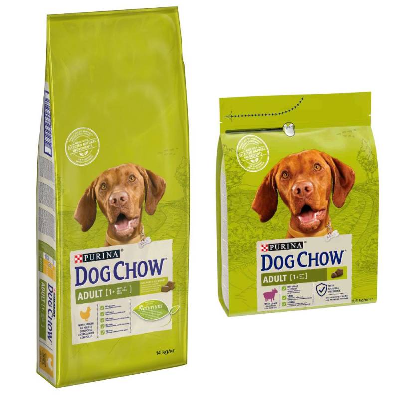 14 kg PURINA Dog Chow + 2,5 Adult Lamm Trockenfutter gratis! - Adult Huhn von Dog Chow