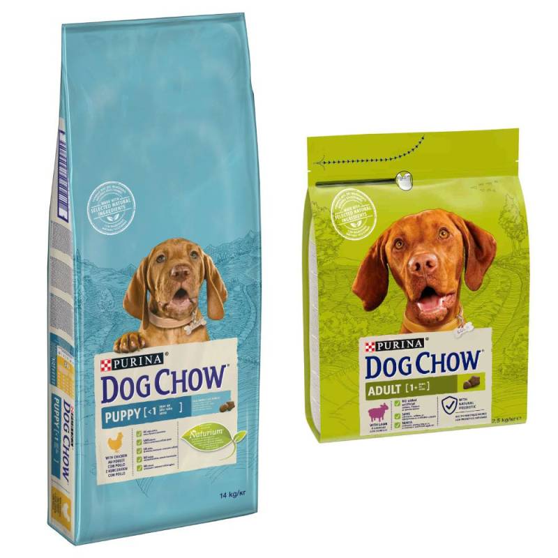 14 kg PURINA Dog Chow + 2,5 Adult Lamm Trockenfutter gratis! - Puppy Huhn von Dog Chow