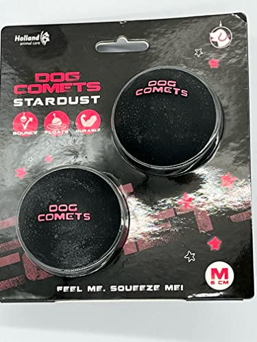 Dog Comets Ball Stardust Kauspielzeug für Hunde, robust, Naturkautschuk, geeignet für Hunde, Größe M, Rosa, 6 Durchmesser, 2 Stück von Dog Comets