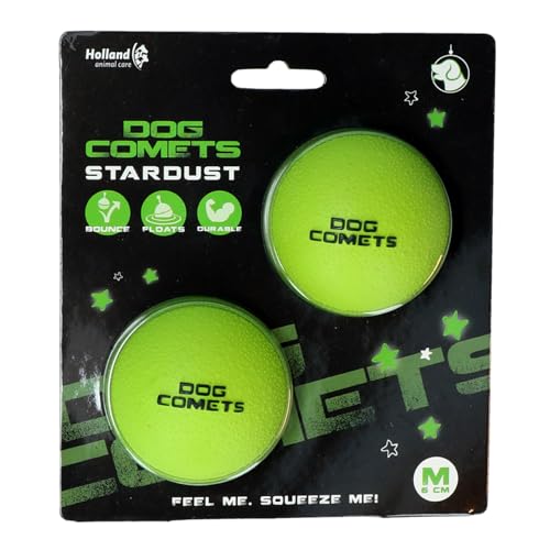 Dog Comets Ball Stardust Ø6 cm - Hundespielzeug Ball - Hundeball Naturkautschuk - Ball Hund - Grün - 2 stück von Dog Comets