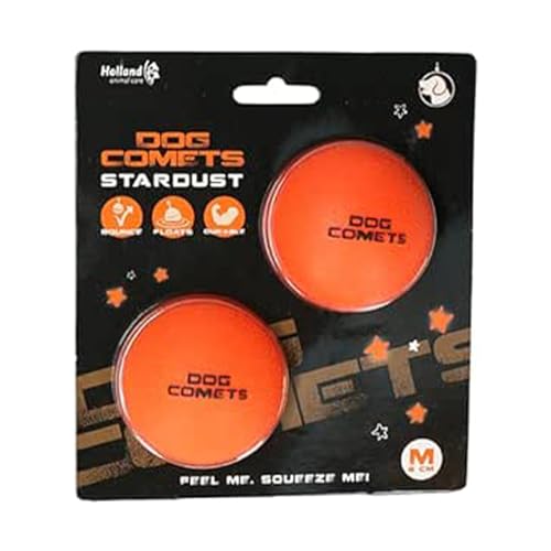 Dog Comets Ball Stardust Ø6 cm - Hundespielzeug Ball - Hundeball Naturkautschuk - Ball Hund - Orange - 2 stück von Dog Comets