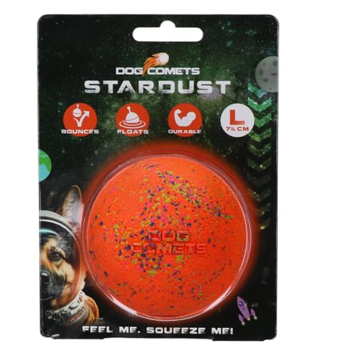 Dog Comets Ball Stardust Ø7,5 cm - Hundespielzeug Ball - Hundeball Naturkautschuk - Ball Hund - Orange - 1 stück von Dog Comets