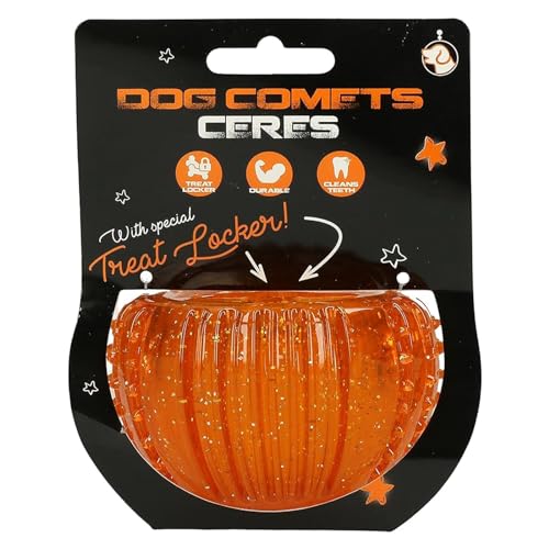 Dog Comets Ceres Treat Locker - Hundespielzeug - Intelligenzspielzeug - TPR-Gummi - Ø7 cm – Orange von Dog Comets