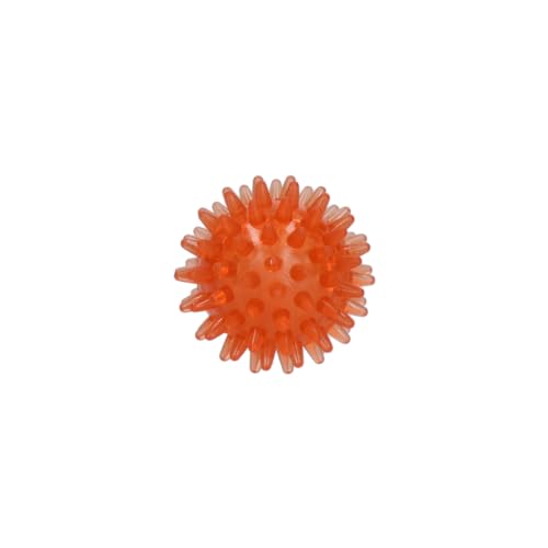 Dog Comets Exoplanet - 5 cm - Hundespielzeug - Ball - Apportierspielzeug - Igelball - Wasser und Land - Zahnen - Mit Piepton - Orange - S von Dog Comets