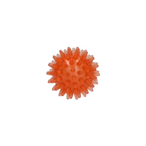 Dog Comets Exoplanet - 5 cm - Hundespielzeug - Hundeball - Apportierspielzeug - Igelball - Wasser und Land - Zahnen - Interaktives Hundespielzeug - Mit Piepton - Orange - S von Dog Comets