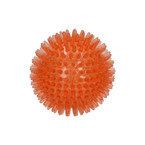 Dog Comets Exoplanet - 8 cm - Hundespielzeug - Hundeball - Apportierspielzeug - Igelball - Wasser und Land - Zahnen - Interaktives Hundespielzeug - Mit Piepton - Orange - M von Dog Comets