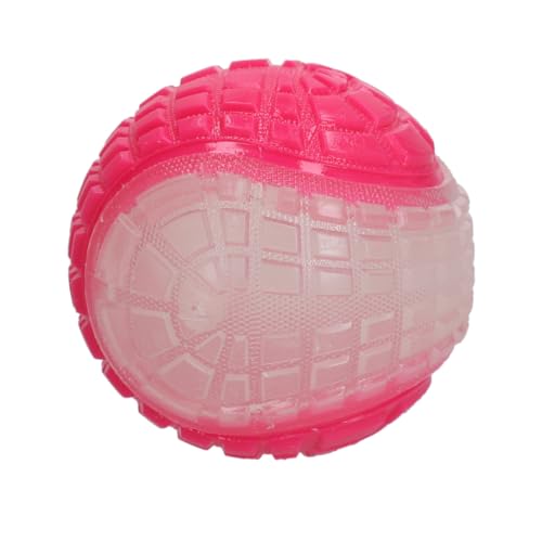 Dog Comets Glow in The Dark Moon Ball - 10 cm - Hundespielzeug - zu Wasser und an Land - Apportierspielzeug - mit Piepton - L - Pink von Dog Comets