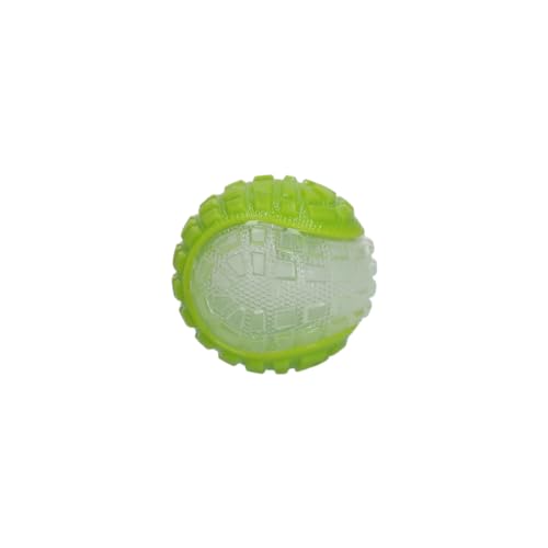 Dog Comets Glow in The Dark Moon Ball - 5 cm - Hundespielzeug - Apportierspielzeug - zu Wasser und an Land - mit Piepton - Grün - S von Dog Comets