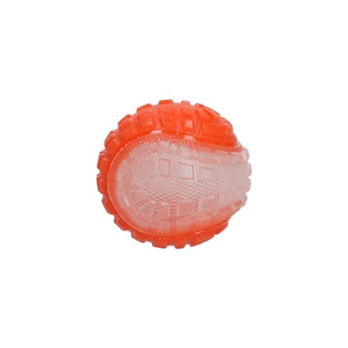 Dog Comets Glow in The Dark Moon Ball - 5 cm - Hundespielzeug - Zu Wasser und an Land - Apportierspielzeug - Interaktives Hundespielzeug - Hundeball mit Piepton - S - Orange von Dog Comets
