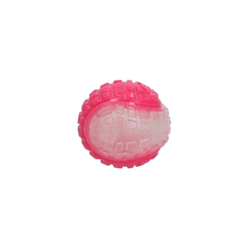 Dog Comets Glow in The Dark Moon Ball - 5 cm - Hundespielzeug - Zu Wasser und an Land - Apportierspielzeug - Interaktives Hundespielzeug - Hundeball mit Piepton - S - Rosa von Dog Comets