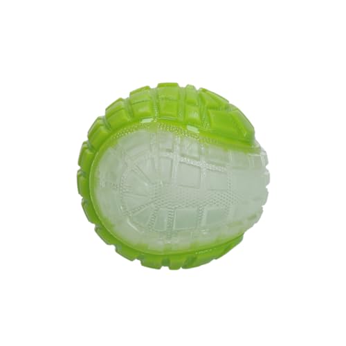 Dog Comets Glow in The Dark Moon Ball - 7.5 cm - Hundespielzeug - Zu Wasser und an Land - Apportierspielzeug - Interaktives Hundespielzeug - Hundeball mit Piepton - M - Grün von Dog Comets