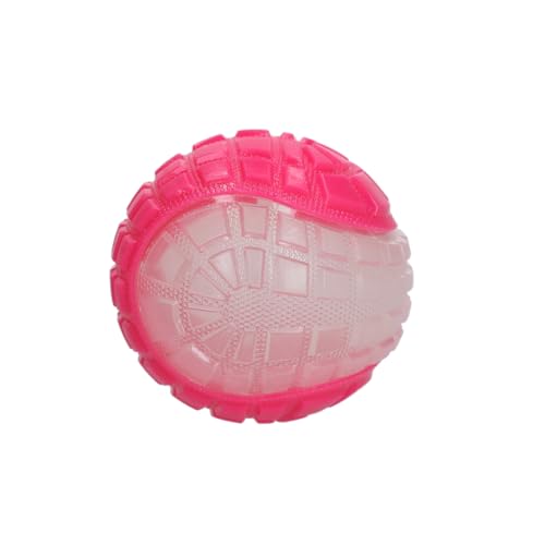 Dog Comets Glow in The Dark Moon Ball - 7,5 cm - Hundespielzeug - zu Wasser und an Land - Apportierspielzeug - mit Piepton - M - Pink von Dog Comets