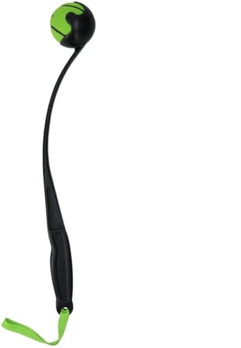 Dog Comets Launcher – 48 cm – Ballwerfer für Hunde – Wurfstock – Hundespielzeug – Hundespielzeug mit Tennisball – Hundeball – M – Grün von Dog Comets