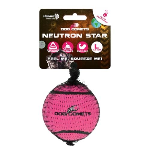 Dog Comets Neutron Star - Hundeball mit Quietscher - Ø 7,5 cm - Hundespielzeug - Tennisball - Bouncing Tennisball - 1 Stück - Rosa Dog Comets Neutron Star - Hundeball mit Quietscher - Ø 7,5 cm - Hundespielzeug - Tennisball - Bouncing Tennisball - 1 Stück - Rosa von Dog Comets