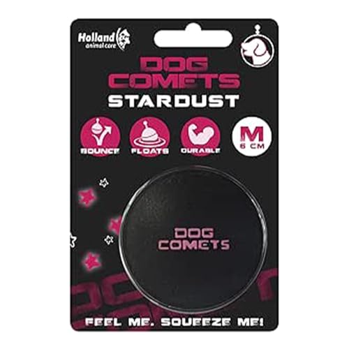 Dog Comets Ball Stardust - Hundespielzeug - Hundeball - Ø5 cm - 1 stück - Naturkautschuk - Schwarz/Rosa von Dog Comets