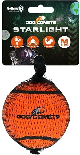 Dog Comets Starlight Tennisball - Ø 6 cm - Hundeball - schwimmendes Hundespielzeug - Hüpfendes Hundespielzeug - 1 Stück - Orange Dog Comets Starlight Tennisball - Ø 6 cm - Hundeball - schwimmendes Hundespielzeug - Hüpfendes Hundespielzeug - 1 Stück - Orange von Dog Comets