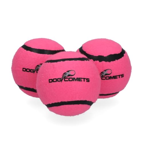 Dog Comets Starlight Tennisball - Ø 6 cm - Hundeball - schwimmendes Hundespielzeug - Hüpfendes Hundespielzeug - 3 Stück - Rosa von Dog Comets