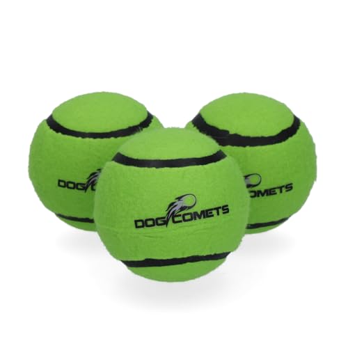 Dog Comets Starlight Tennisball - Ø 6 cm - Hundeball - schwimmendes Hundespielzeug - Hüpfendes Hundespielzeug - 3 Stück - Grün von Dog Comets
