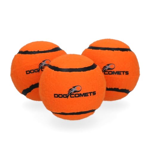 Dog Comets Starlight Tennisball - Ø 6 cm - Hundeball - schwimmendes Hundespielzeug - Hüpfendes Hundespielzeug - 3 Stück - Orange Dog Comets Starlight Tennisball - Ø 6 cm - Hundeball - schwimmendes Hundespielzeug - Hüpfendes Hundespielzeug - 3 Stück - Orange von Dog Comets
