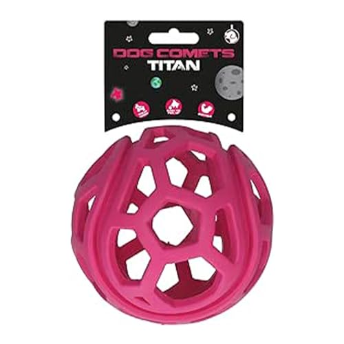 Dog Comets Titan Belohnungsball Hund - Apportierspielzeug Hund - Hundespielzeug - Durchmesser von 11,5 cm - Rosa von Dog Comets