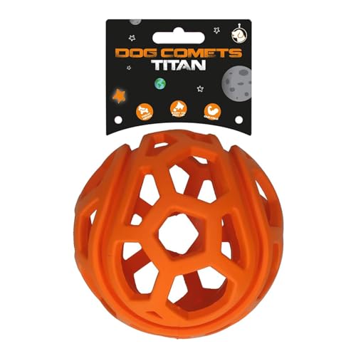 Dog Comets Titan Belohnungsball Hund - Apportierspielzeug Hund - Hundespielzeug - Durchmesser von 11,5 cm - Orange von Dog Comets