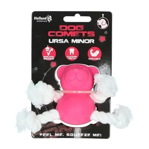 Dog Comets Ursa Minor - Hundespielzeug - Hüpfende Hundekugel - Mit Zahnseide - 7 cm - Rosa von Dog Comets