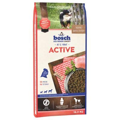 Dog Food Bosch Active Trockenfutter für ausgewachsene Hunde mit hohem Aktivitätsniveau, 15 kg von Dog Food