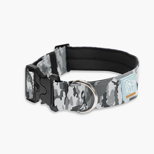 DF Co. Taktisches Hundehalsband, bequem und sicher, mit Schnellverschluss-Schnalle und robustem D-Ring, weich gepolstertes Neopren, scheuerfest, Nachtsichtbarkeit, Grau Camo, Größe M DF Co. Taktisches Hundehalsband, bequem und sicher, mit Schnellverschluss-Schnalle und robustem D-Ring, weich gepolstertes Neopren, scheuerfest, Nachtsichtbarkeit, Grau Camo, Größe M von Dog Friendly Co