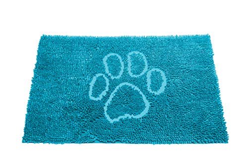 Dog Gone Smart Dirty Dog Fußmatte, Mikrofaser, super saugfähig, maschinenwaschbar, mit Rutschfester Unterseite, klein, Aqua von Dog Gone Smart