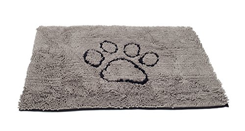 Dog Gone Smart Dirty Dog Fußmatte, Mikrofaser, super saugfähig, maschinenwaschbar, mit Rutschfester Unterseite, klein, grau von Dog Gone Smart