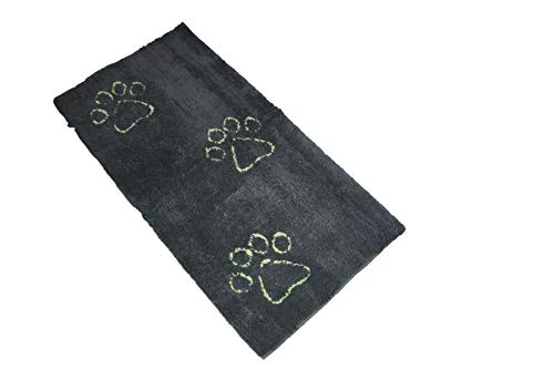 Dog Gone Smart Dirty Dog Fußmatte aus Mikrofaser, super saugfähig, maschinenwaschbar mit Rutschfester Unterseite, XL, kühles Grau von Dog Gone Smart
