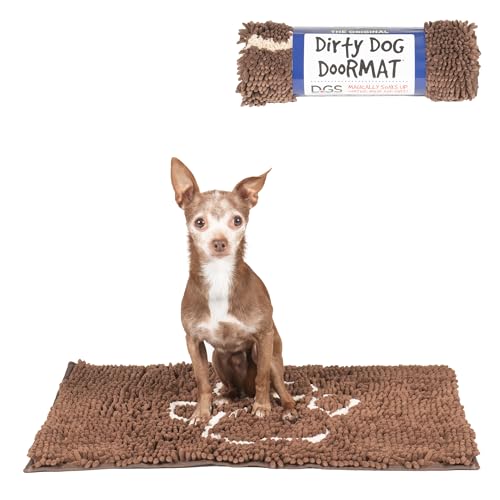 Dog Gone Smart Dirty Dog Fußmatte – schnell trocknender Teppich mit super griffiger Rückseite für saubere Böden – super saugfähige und maschinenwaschbare Matte für schlammige Pfoten – Mandel von Dog Gone Smart