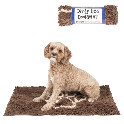 Dog Gone Smart Dirty Dog Fußmatte – schnell trocknender Teppich mit super griffiger Rückseite für saubere Böden – super saugfähige und maschinenwaschbare Matte für schlammige Pfoten – Mandel von Dog Gone Smart