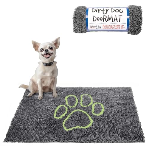 Dog Gone Smart Dirty Dog Fußmatte – schnell trocknender Teppich mit super griffiger Rückseite für saubere Böden – super saugfähige und maschinenwaschbare Matte für schlammige Pfoten – kühles Grau Dog Gone Smart Dirty Dog Fußmatte – schnell trocknender Teppich mit super griffiger Rückseite für saubere Böden – super saugfähige und maschinenwaschbare Matte für schlammige Pfoten – kühles Grau von Dog Gone Smart