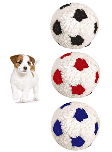 Dog Life kleiner Berber-Fußball aus weichem Plüsch, 3 Stück, 12 cm, Spielzeug für Hunde und Welpen von Dog Life