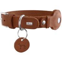 Dog Sport HUNTER Hundehalsband viborg mit halter für apple airtag cognac M von Dog Sport