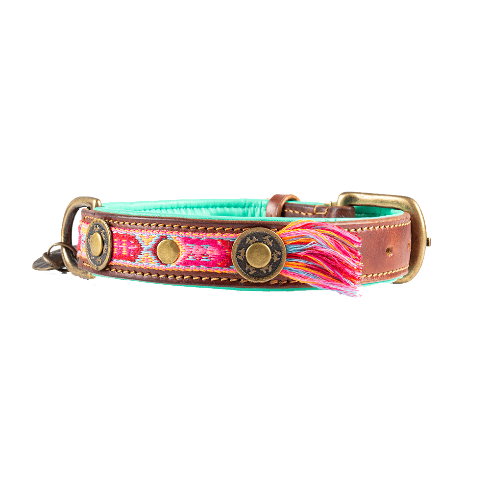 DWAM Halsband - Boho Rosa - XL (4 cm) von Dog With A Mission