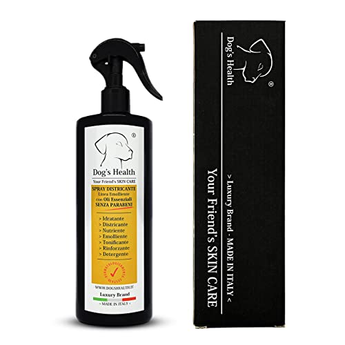 Dog's Health - Spray 500 ml Entwirren Hundehaare - Löst Hundehaare für mittel- und langhaarige Hunde, auf Basis von Arganöl, Neemöl und Aloe Vera. Nicht fettend, 100% organisch pflanzlich, von Dog's Health