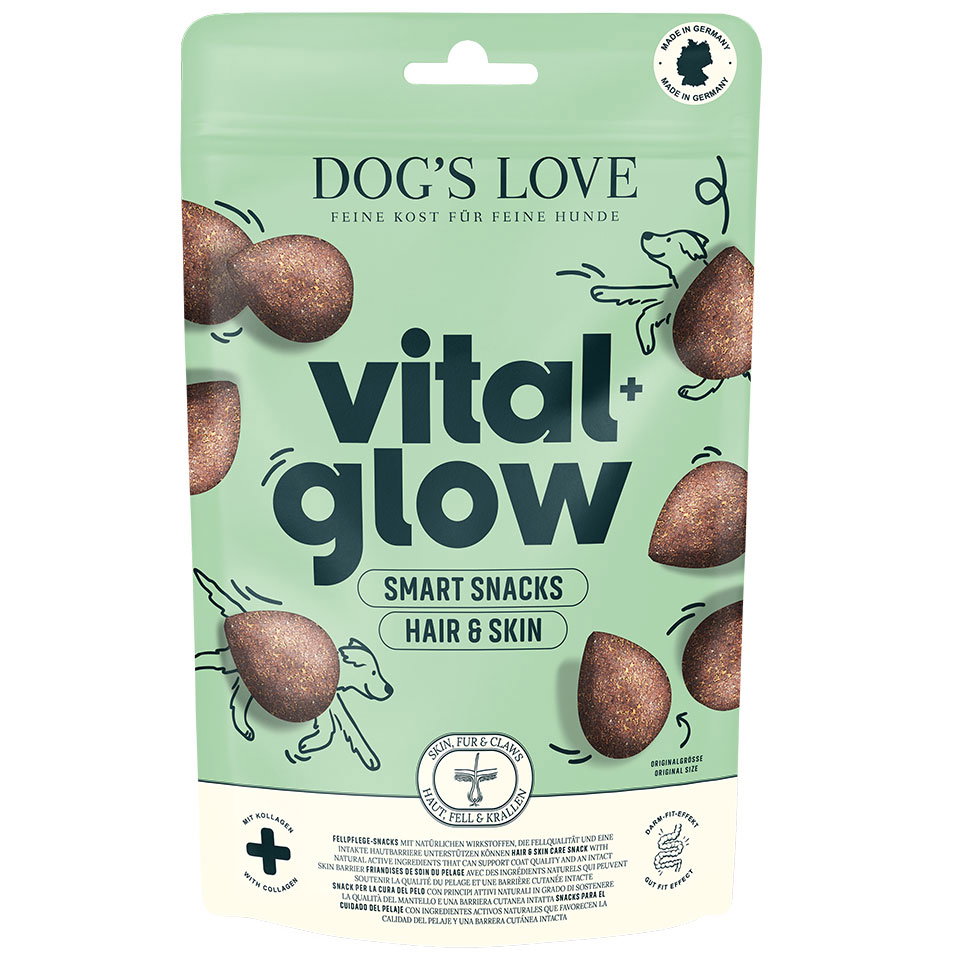 DOG'S LOVE 2-in-1 Hunde Leckerlis Vital+ Smart Snacks GLOW 150g - 6er Vorteilspack , getreidefrei | Trainings-Leckerli & Belohnung für Hunde DOG'S LOVE 2-in-1 Hunde Leckerlis Vital+ Smart Snacks GLOW 150g - 6er Vorteilspack , getreidefrei | Trainings-Leckerli & Belohnung für Hunde von Dog's Love