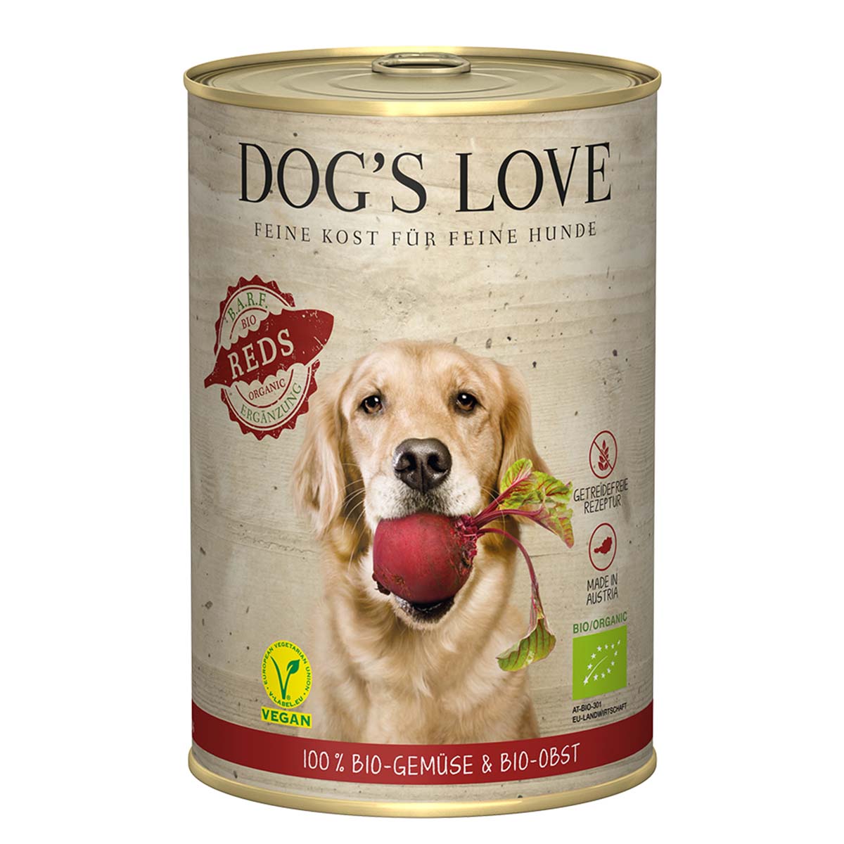 DOG'S LOVE BIO Reds Vegan 12x400g von Dog's Love