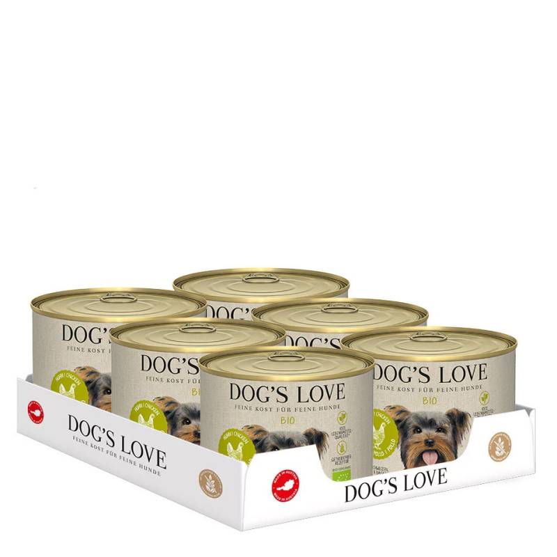 DOG'S LOVE Bio Hunde Nassfutter Multipack 6x200g aus Huhn | Hundefutter für Adult von Dog's Love