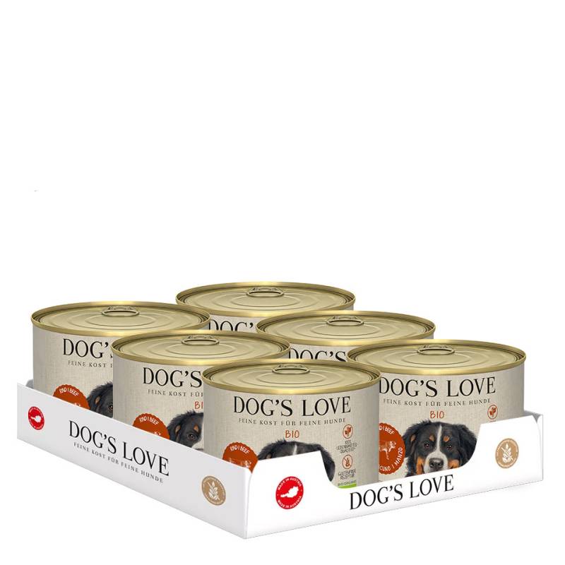 DOG'S LOVE Bio Hunde Nassfutter Multipack 6x200g aus Rind | Hundefutter für Adult von Dog's Love