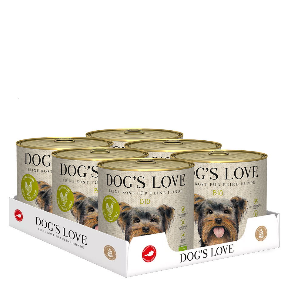 DOG'S LOVE Bio Hunde Nassfutter Multipack 6x800g aus Huhn | Hundefutter für Adult DOG'S LOVE Bio Hunde Nassfutter Multipack 6x800g aus Huhn | Hundefutter für Adult von Dog's Love