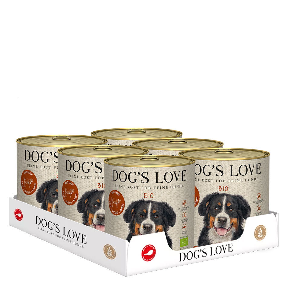 DOG'S LOVE Bio Hunde Nassfutter Multipack 6x800g aus Rind | Hundefutter für Adult von Dog's Love