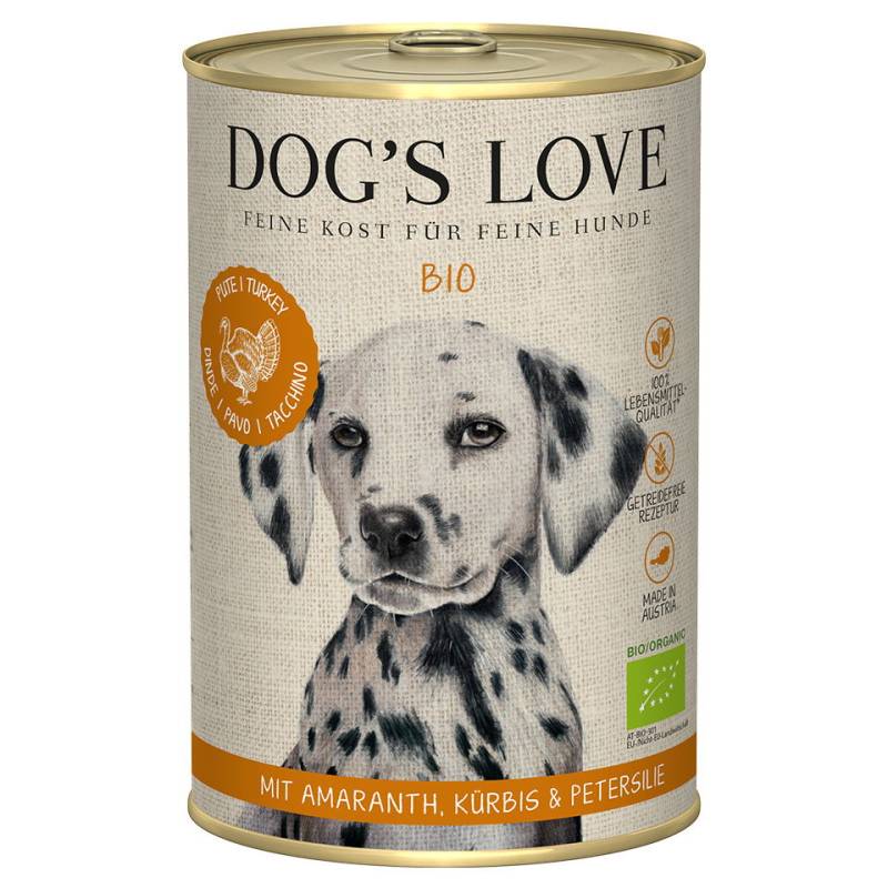DOG'S LOVE Bio Hundefutter aus Pute / Truthahn 400g  | Hundefutter für Adult von Dog's Love