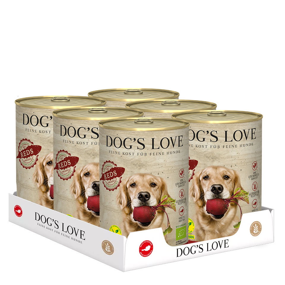 DOG'S LOVE Bio Reds Multipack 6x400g, Obst & Gemüse für Hunde, vegan | Nahrungsergänzungsmittel DOG'S LOVE Bio Reds Multipack 6x400g, Obst & Gemüse für Hunde, vegan | Nahrungsergänzungsmittel von Dog's Love