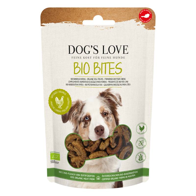 DOG'S LOVE Hunde Leckerlis Bites Bio Geflügel 150g, getreidefrei | Trainings-Leckerli & Belohnung für Hunde DOG'S LOVE Hunde Leckerlis Bites Bio Geflügel 150g, getreidefrei | Trainings-Leckerli & Belohnung für Hunde von Dog's Love
